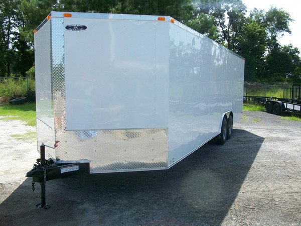 8.5-foot by 20-foot Freedom enclosed cargo trailer for rent in Hopkins County, Kentucky - secure transport for ATVs, equipment, and valuables