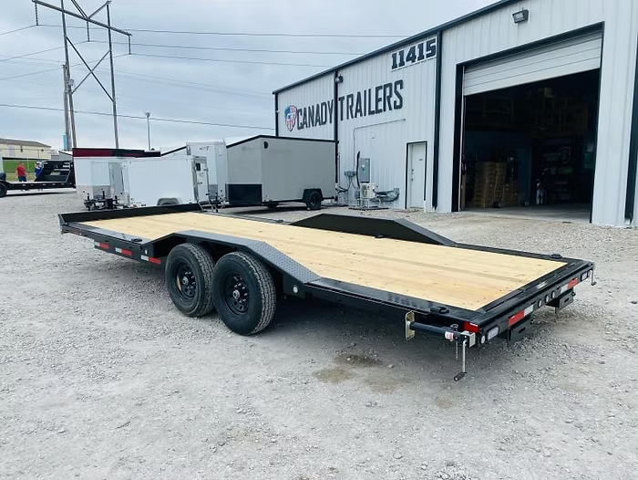 22-foot Maxx-D drive over fender trailer with steel deck for vehicle hauling